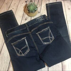Rhythm in Blues dark denim chunky stitch skinny jeans